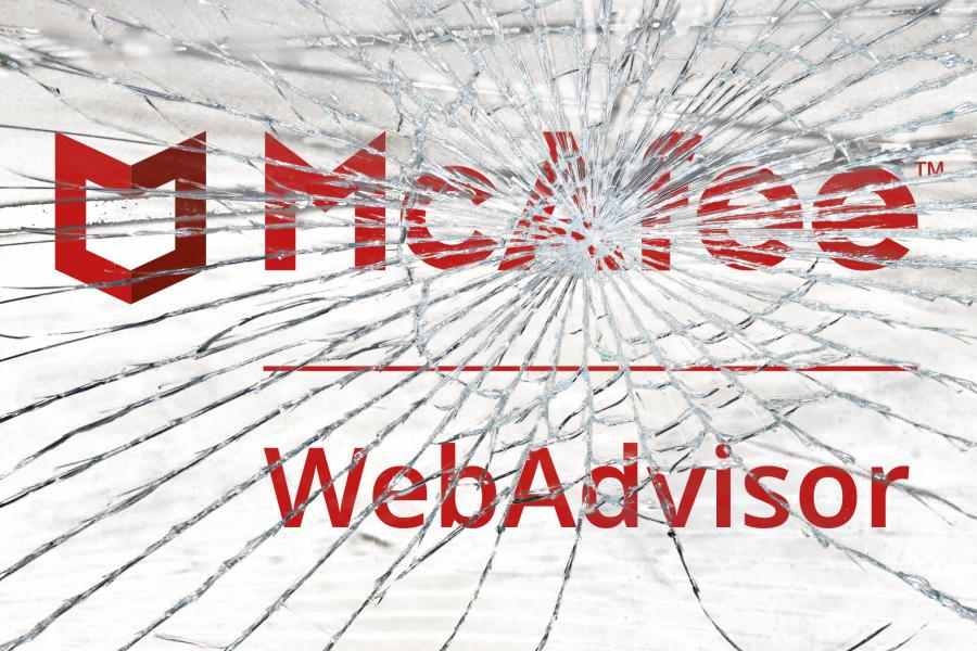 McAfee WebAdvisor shattered like glass