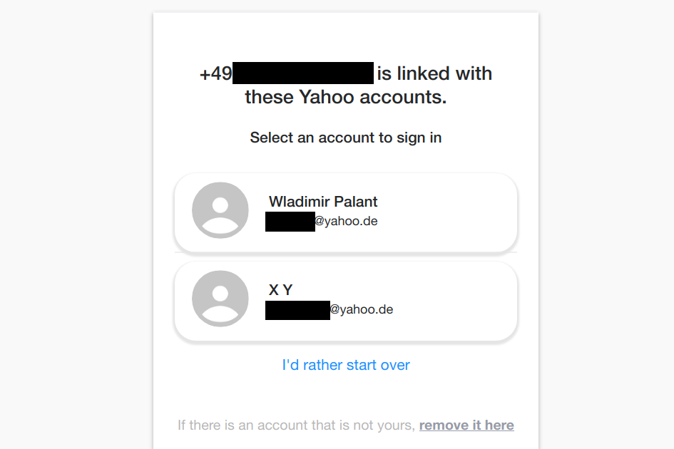 Yahoo! offering me access to my account and as well as some "X Y" account